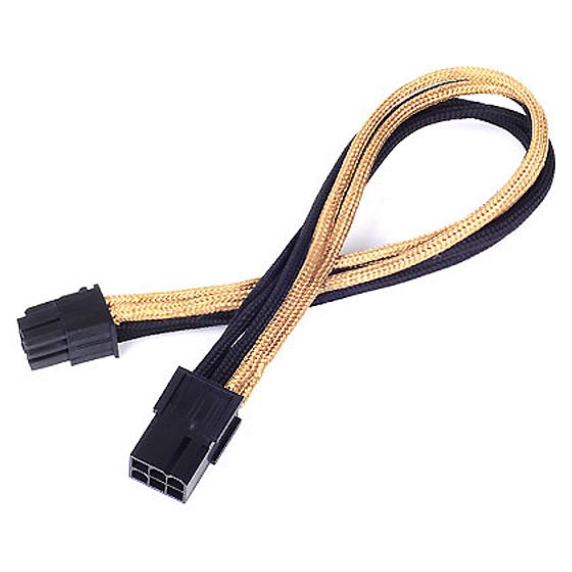 Pcie 6Pin To Pcie 6Pin(250Mm) Power Cable Extneder, Bicolor  Black & Gold