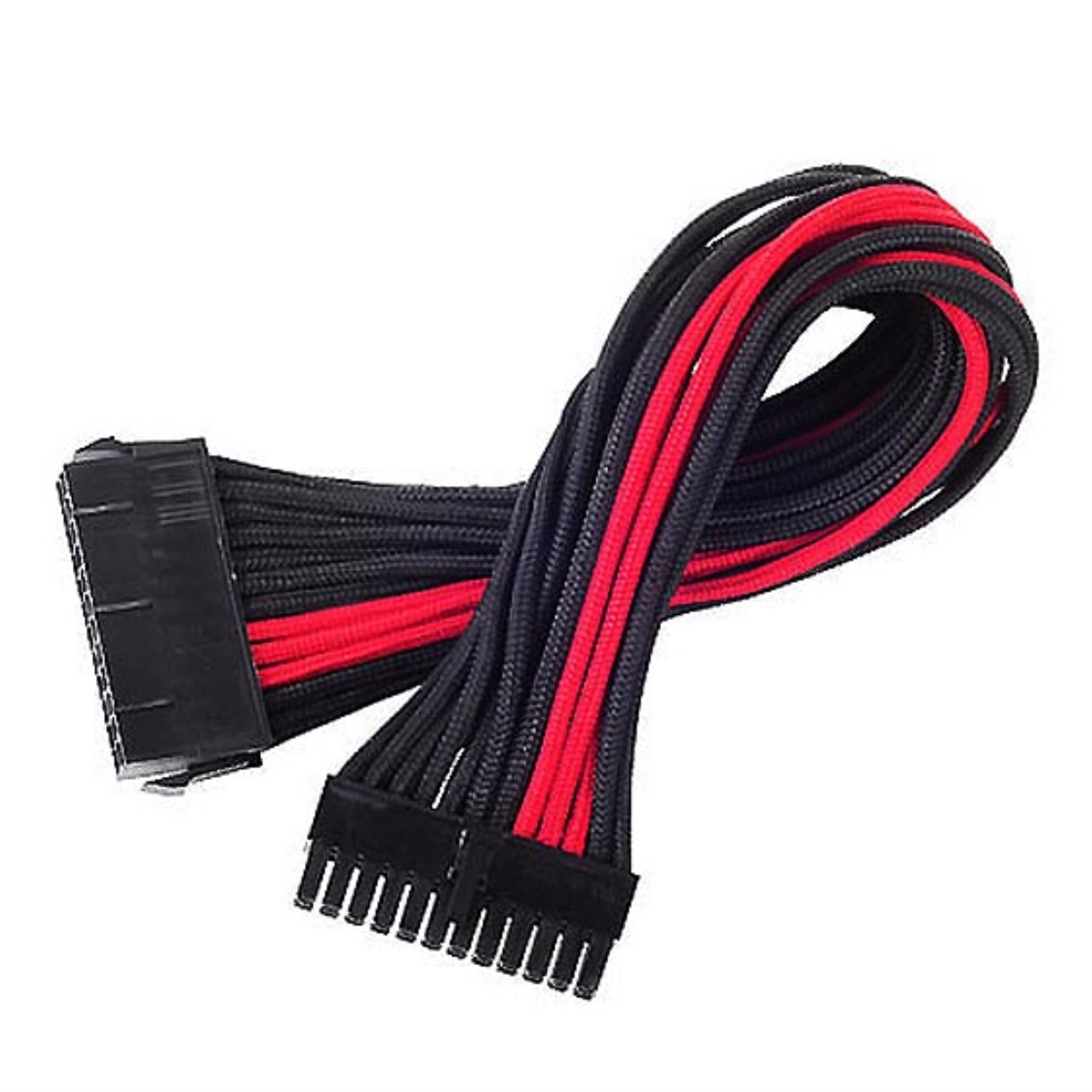 ATX 24pin to MB24pin(300mm) Power Cable Extneder, Bicolor Black & Red