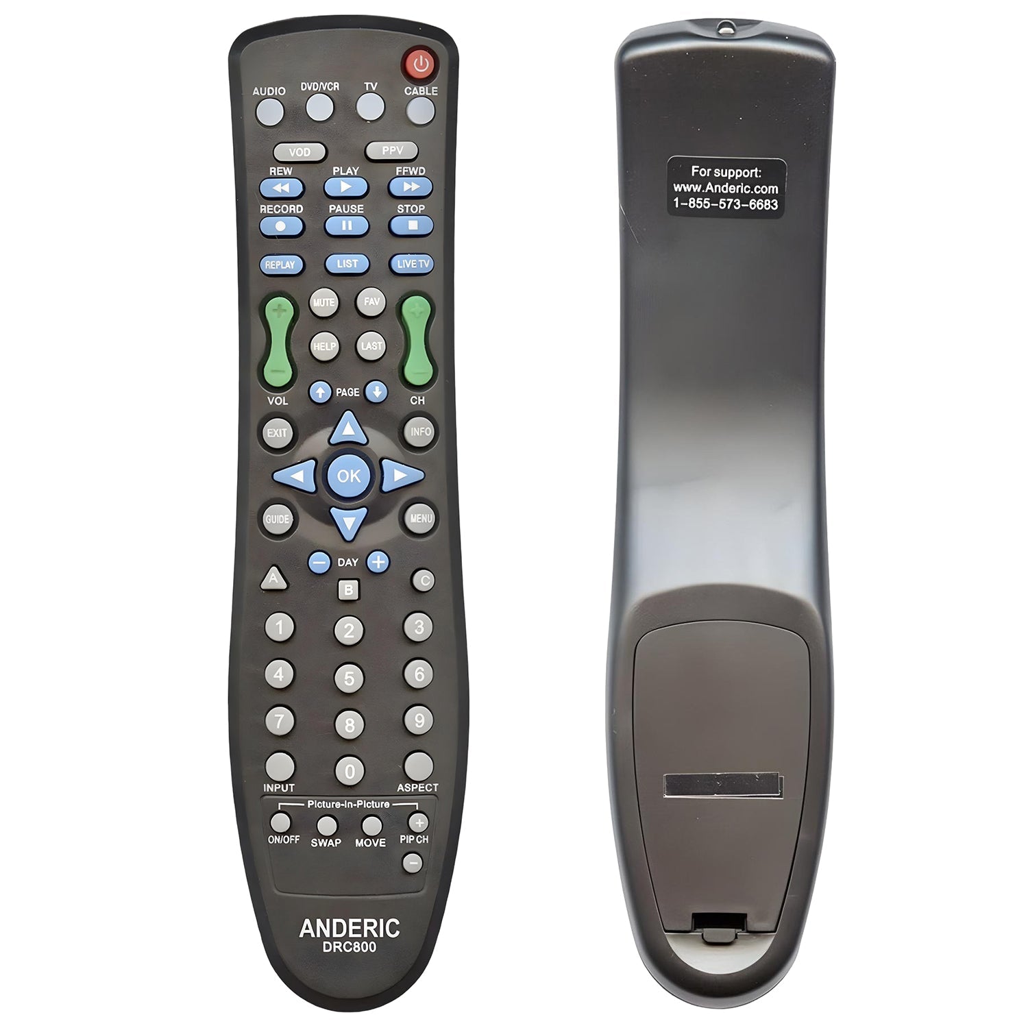 Anderic DRC800 DVR and Cable Box Remote Control for Motorola, Scientific Atlanta, and others [DRC800]