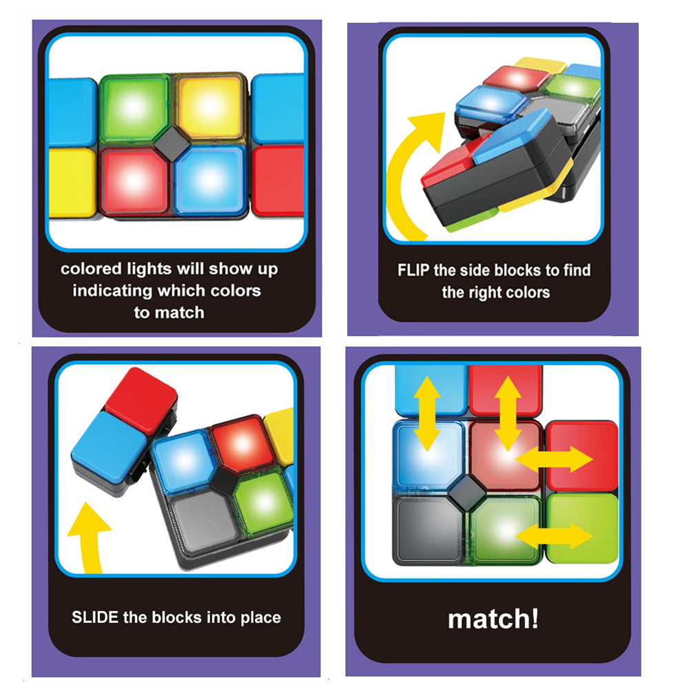 Magic Cube Flip Slide Match Memory Game Electronic Handheld Fidget Toy ...