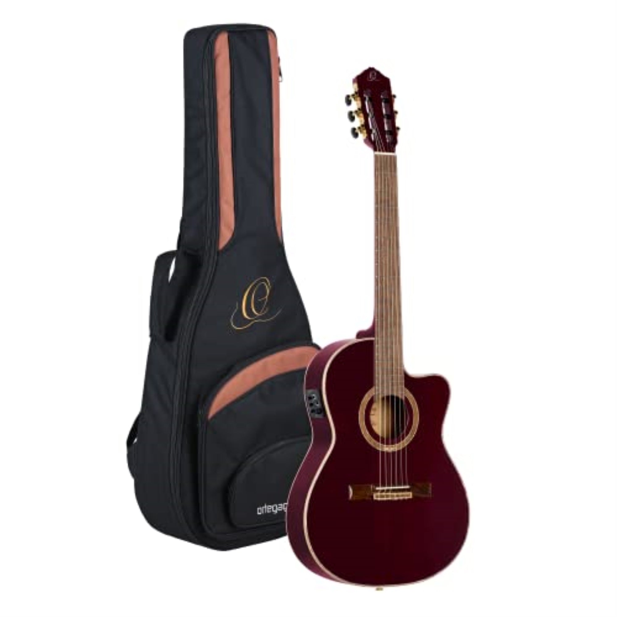 Performer Series Solid Top Thinline Crossover AcousticElectric Nylon Classical Guitar with Bag