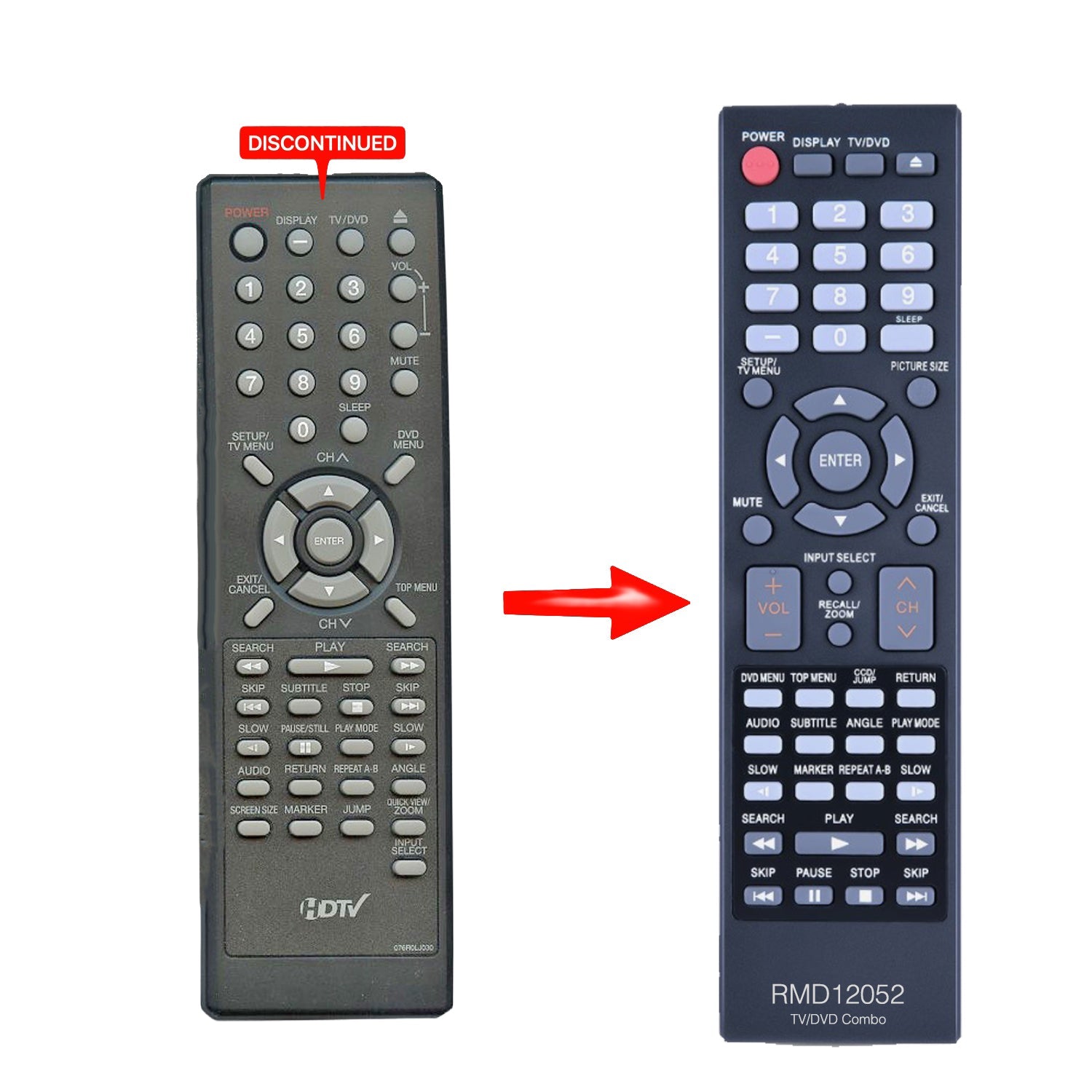 Anderic 076R0LJ030 TV/DVD Combo Remote Control for Sansui | No Programming | Works 076R0HE04A, 076R0LJ041 - RMD12052