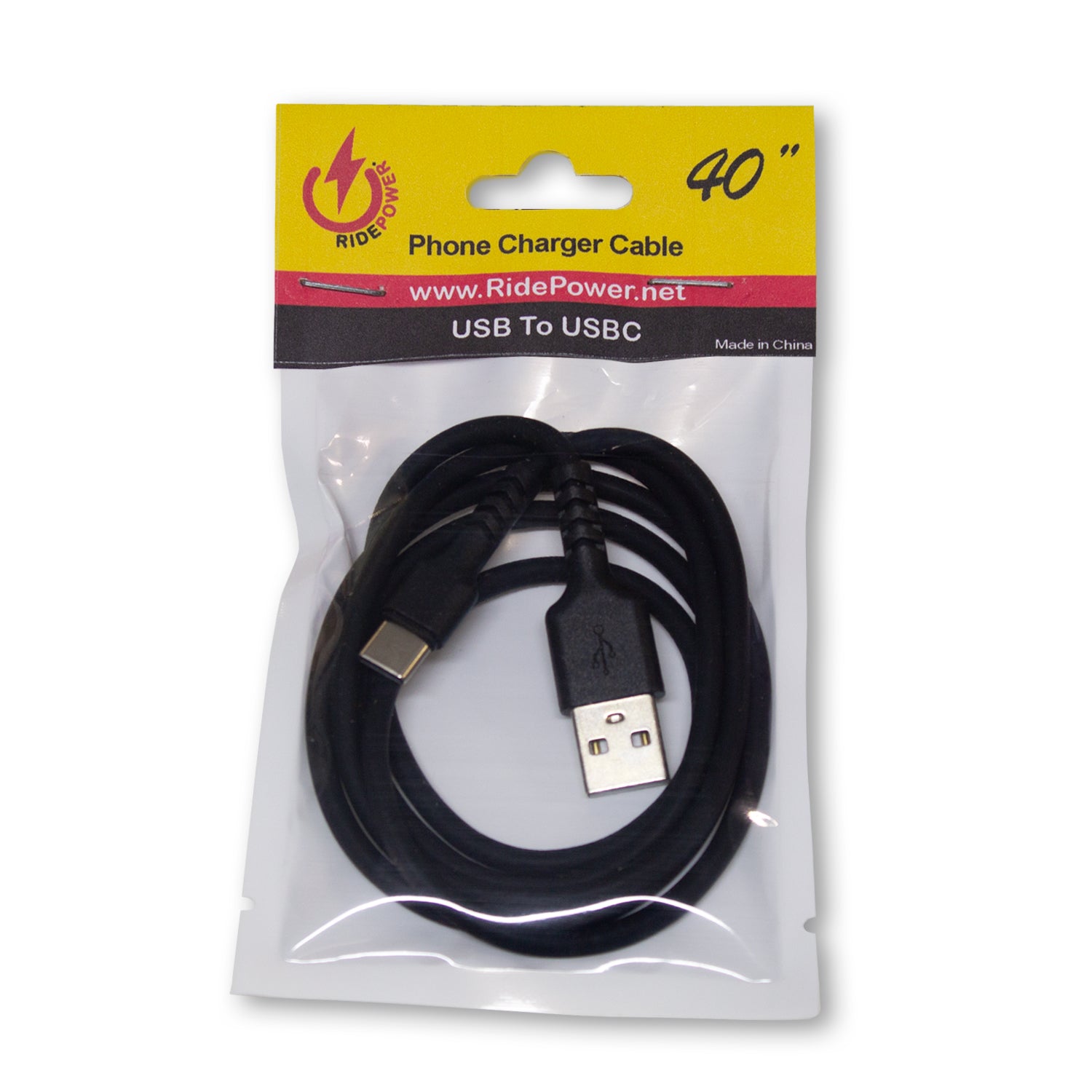 Male Usb To Male Usbc Cable. 40'' Total Length.