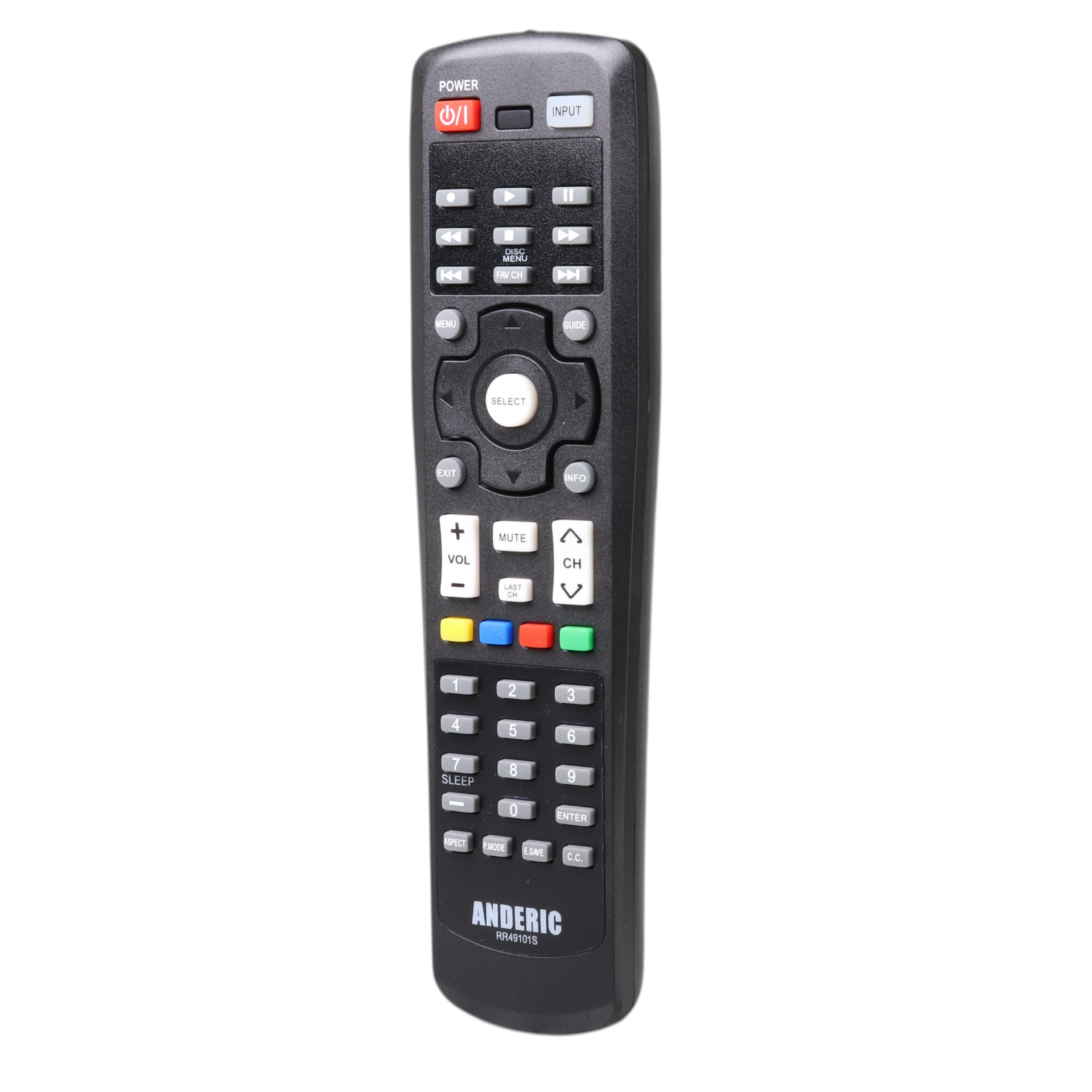 Anderic RR49101S Replacement TV Remote Control for Hitachi CLU-49101S, CLU-4984S, and Others