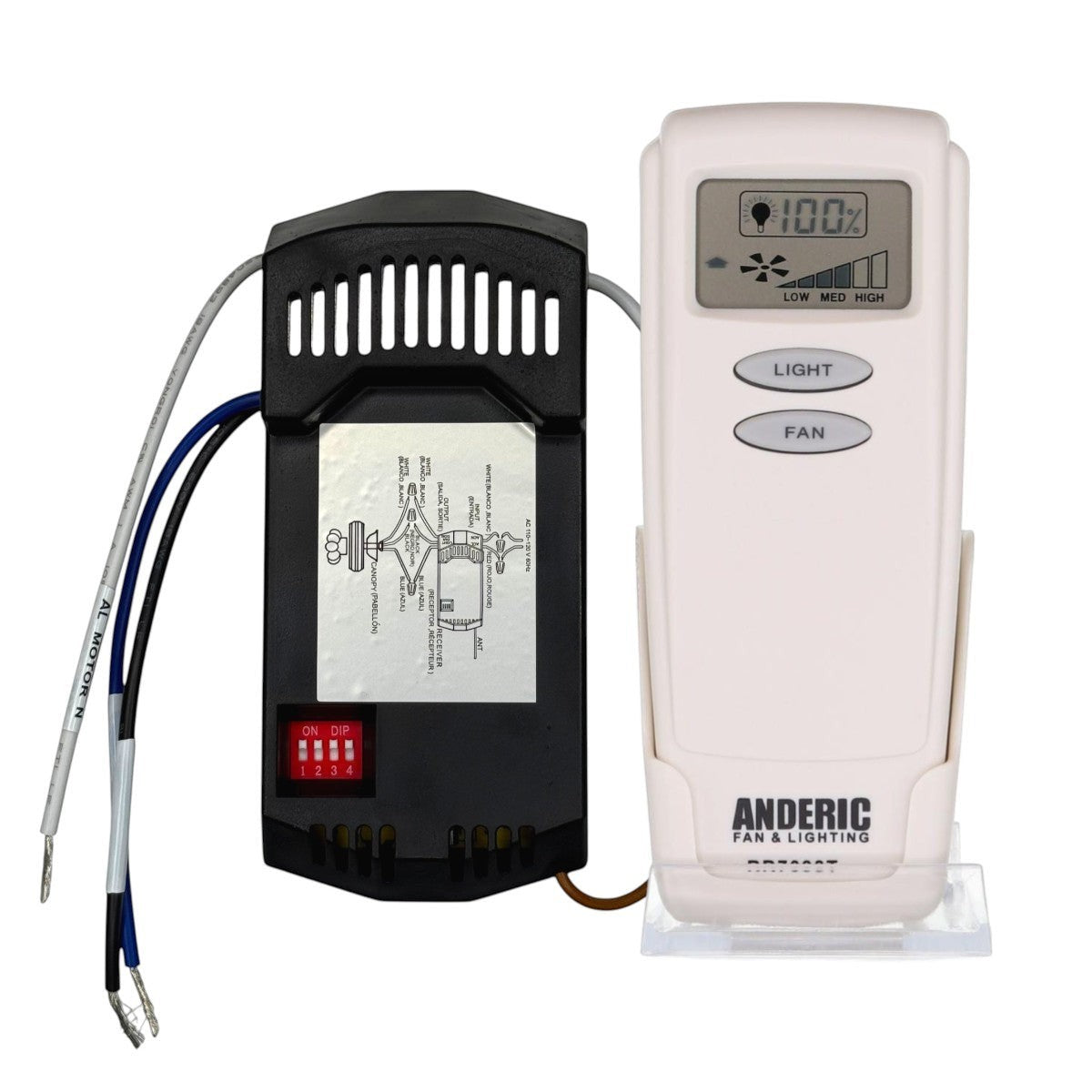 Anderic Substitute for Hunter 84592 IN2TX16 Ceiling Fan Remote Control [RR7099TKIT]