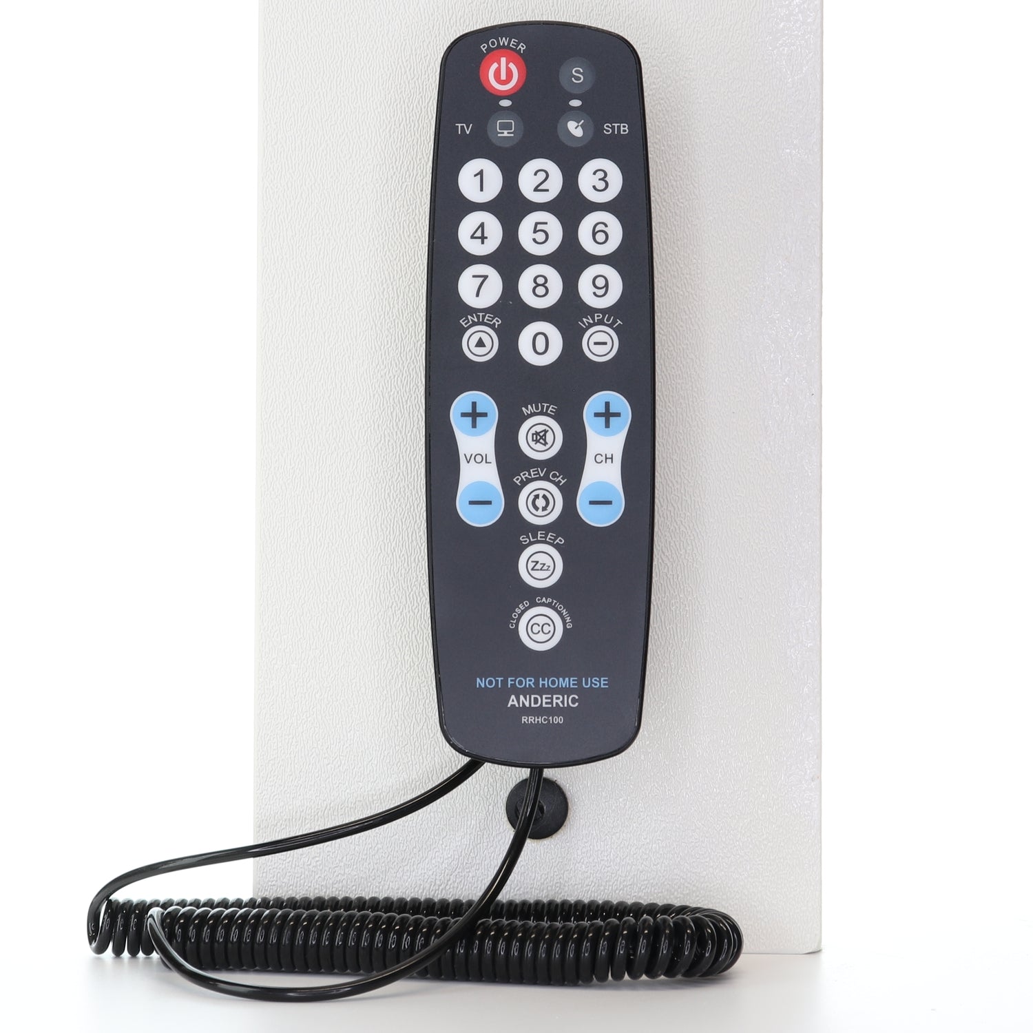 Anderic RRHC100 2-Device Universal Remote Control for Hospitality TV Cable Satellite STB with EzWipe Surface and Learning