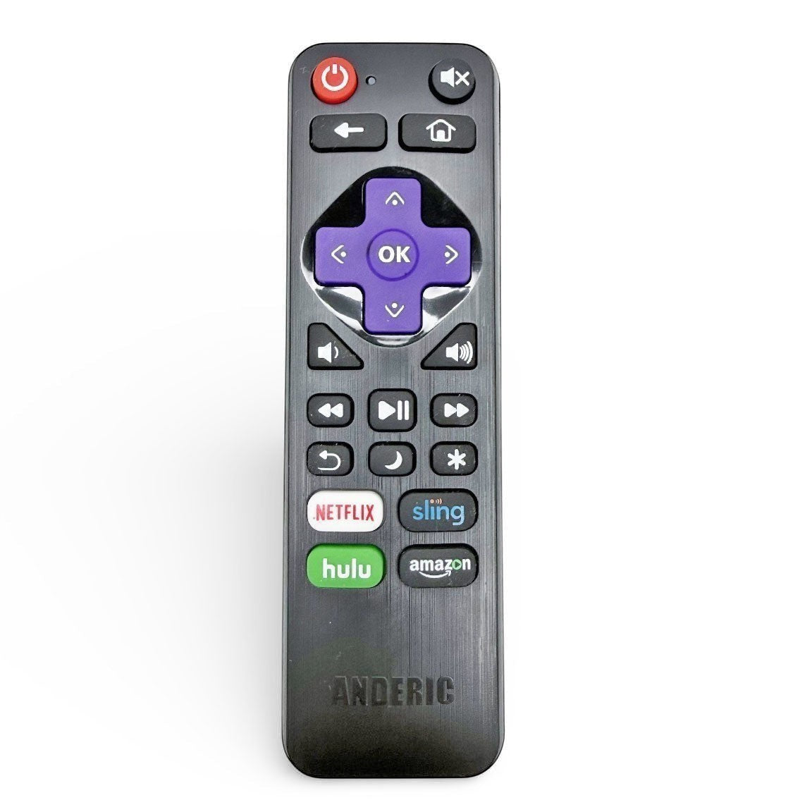 Anderic Substitute for Hitachi 850153865 Roku TV Remote Control [RRLF16]
