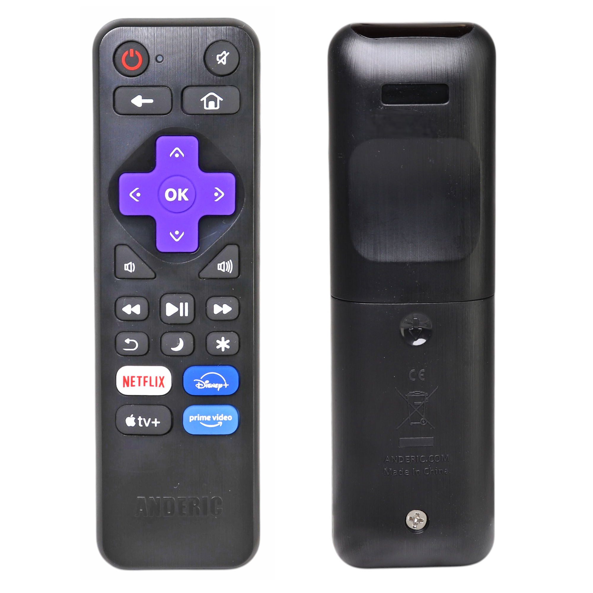 Anderic RRST01.26 Universal for all Roku Players and TV's with Learning | Replaces RC-ALIR, RC-CHIR, RC280, Ultra, Express, and more
