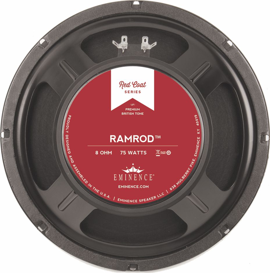 The Eminence Ramrod guitar speaker takes your best licks & drives them home. Very loud & gutsy, w/meaty tone. The highs really s