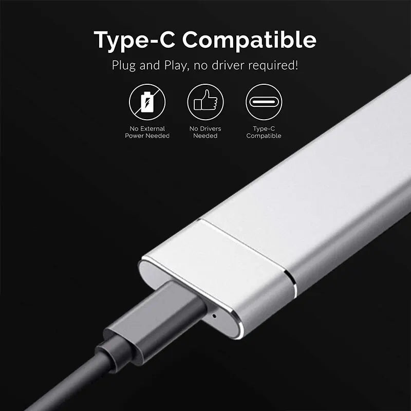 USB3.1 M.2 NVME SSD Enclosure Mobile Case Supports NVME Protocol To Type-C Solid Metal External Hard Disk Case Laptop Phone SSD