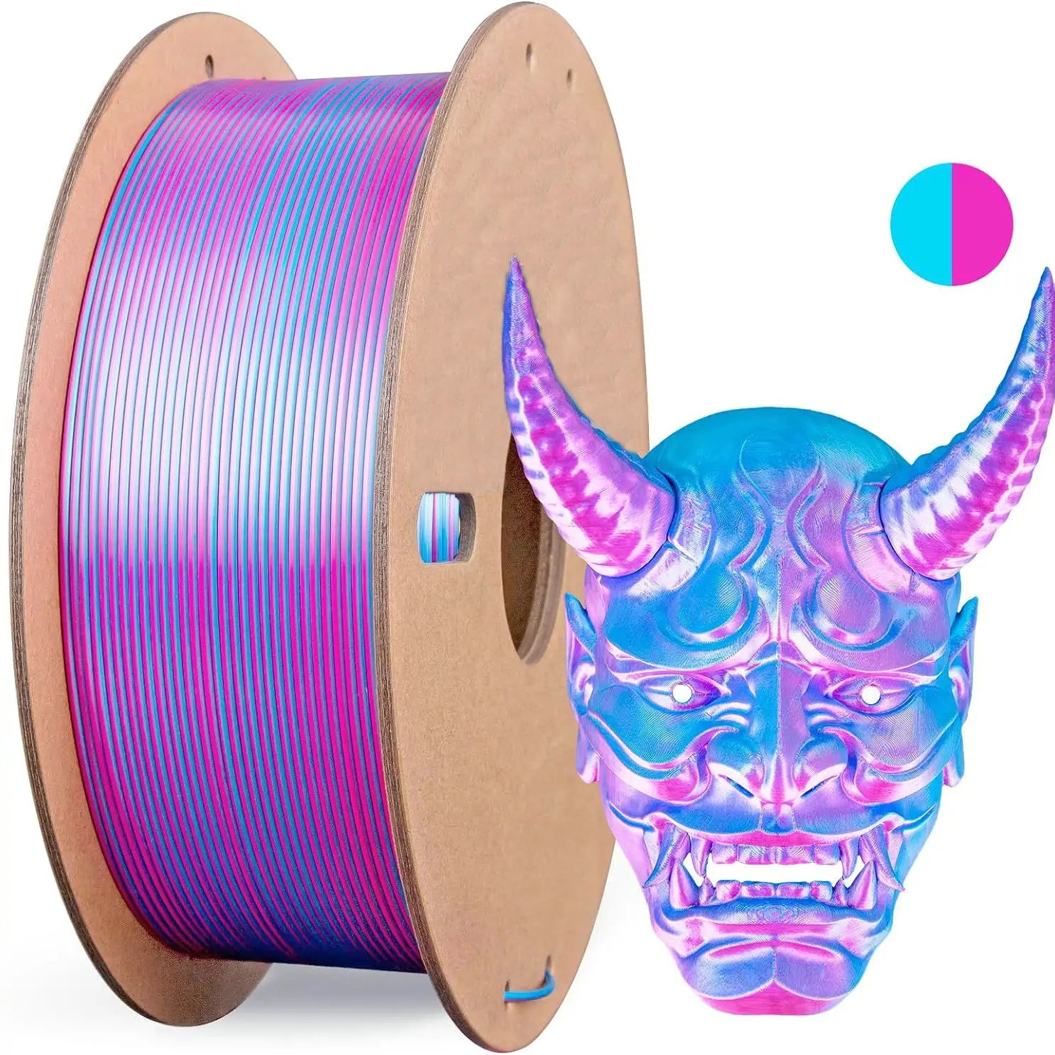 Multicolor 3D Printer Filament,Dual/Tri/Twist/Magic Color 1.75mm PLA Shiny Printing Filament,250g(0.55lbs) Fit FDM 3D Printer