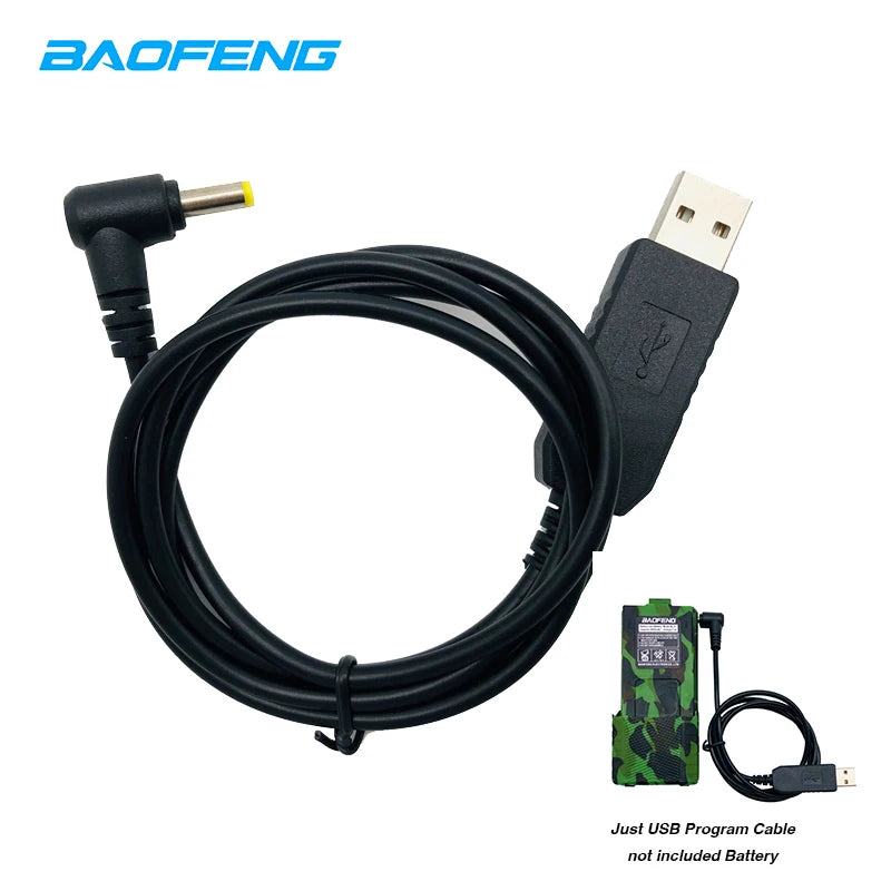 USB Power Charging Cable For Baofeng UV-5R Pro Walkie Talkie Charger For UV-S9 3800mAh UV5R PRO UV10R Li-ion Battery Fast Charge