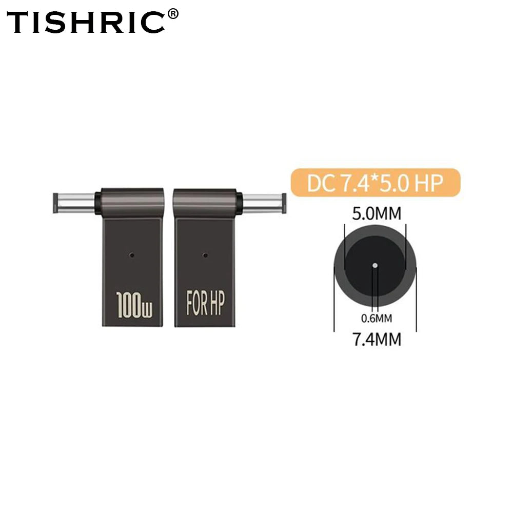 PD 100W Laptop Power Charger Converter Female Type-C To DC Male Jack Plug Supply Adapter Connector 5A For Notebook Computer PC