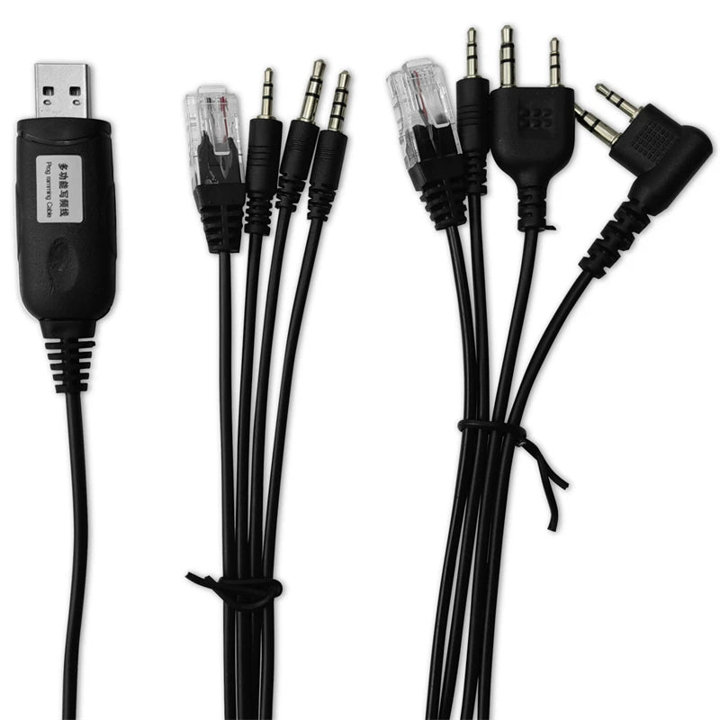 8 In 1 USB Programming Cable For Baofeng Kenwood TYT QYT Motorola AXU4100 Yaesu ICOM Walkie Talkie Radio Car Radio CD Software