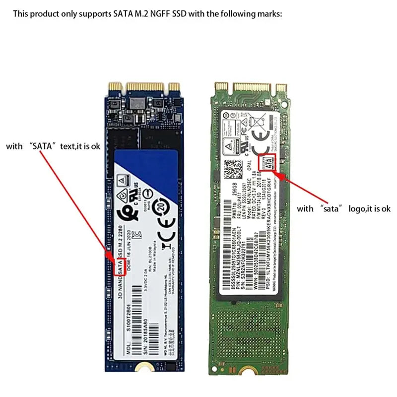 1pc NEW SATA M.2 NGFF SSD To 2.5" SATA 2.5" SATA To M.2 NGFF SSD Adapter Riser Card Hot Sale
