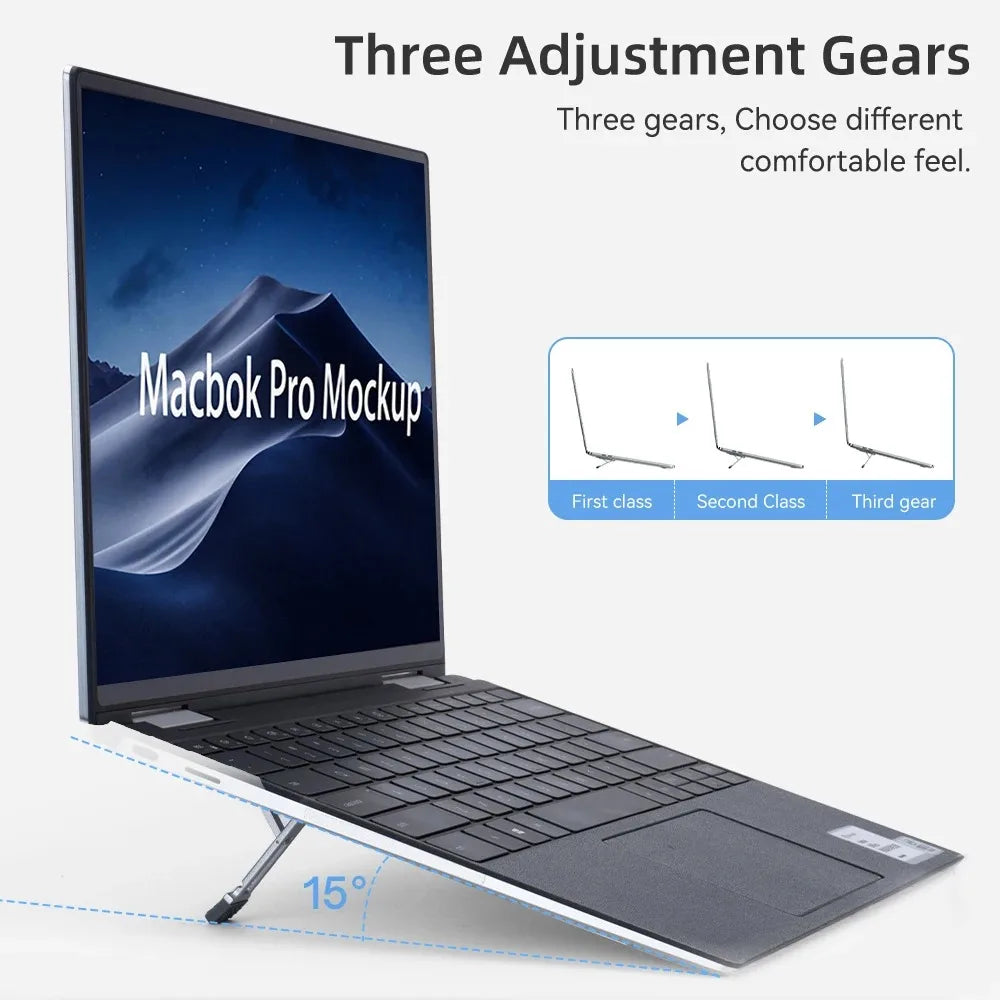 Laptop Holder for Macbook Air Pro Pad Phone 2Pcs Riser Feet Nonslip Desktop Kickstand Foldable Notebook Keyboard Stand