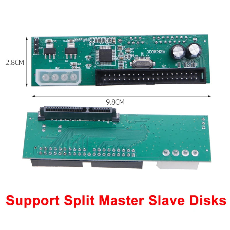 SATA to PATA Connector Riser Board 2.5" / 3.5" Serial ATA SATA HDD to PATA IDE 39/40Pin Converter 4Pin Power SATA to IDE Adapter