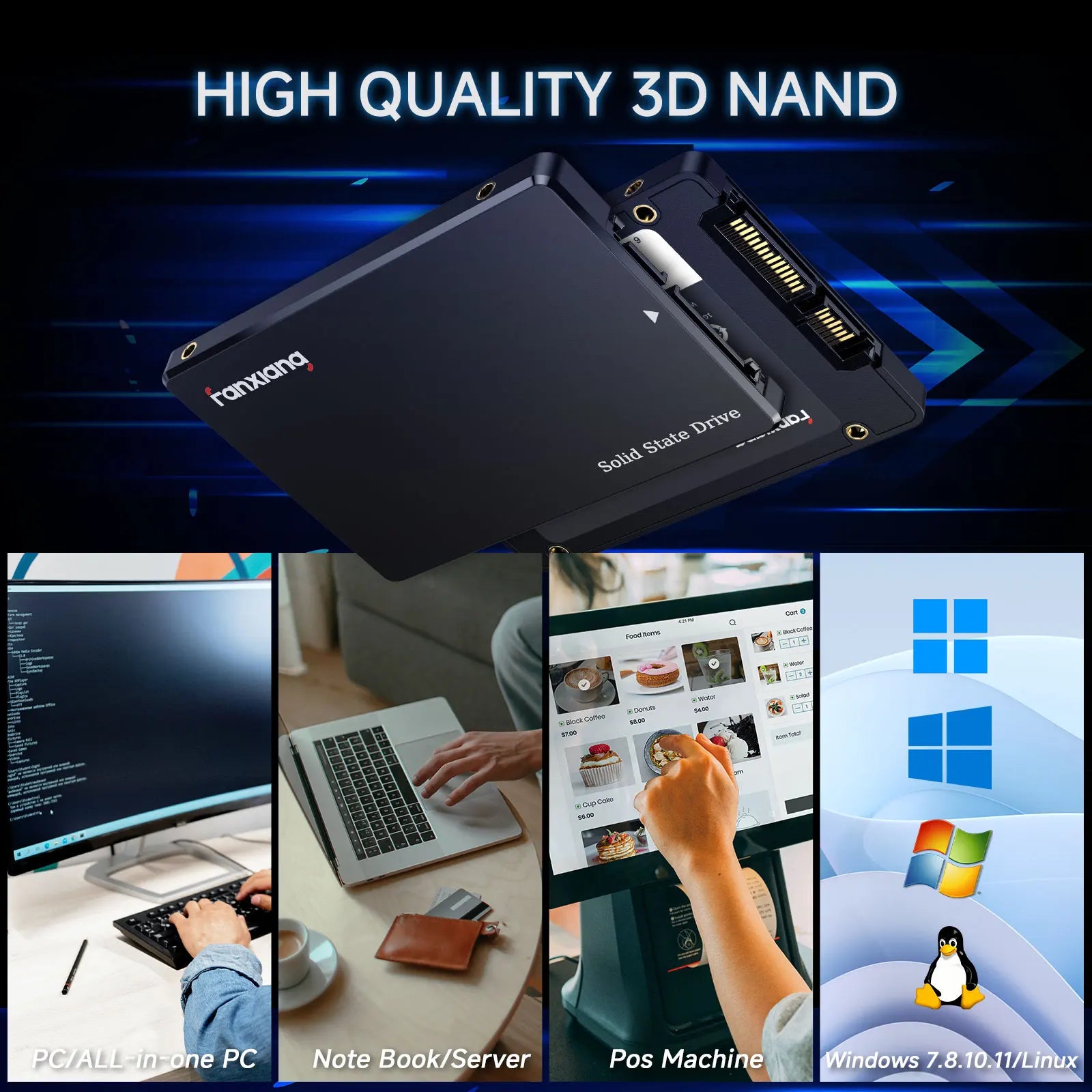 [EU/US Ship] Fanxiang S101Q 2.5 inch SATA SSD 560MB/s Internal SSD 4TB Hard Disk Internal Solid State Disk For Desktop PC Laptop