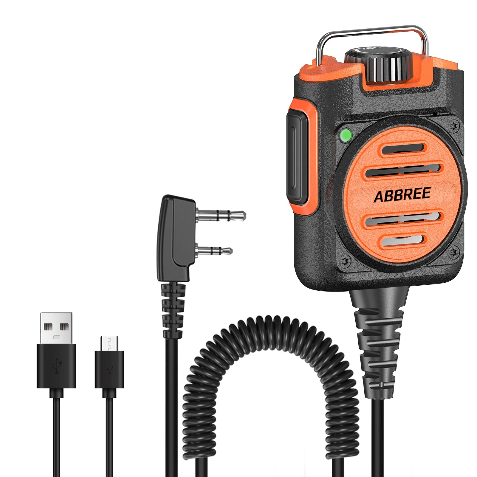 ABBREE AR-158 Rechargeable Walkie Talkie Speaker Microphone Volume Adjust Type-C Charging for Baofeng UV 5R MINI UV 21 PRO Radio