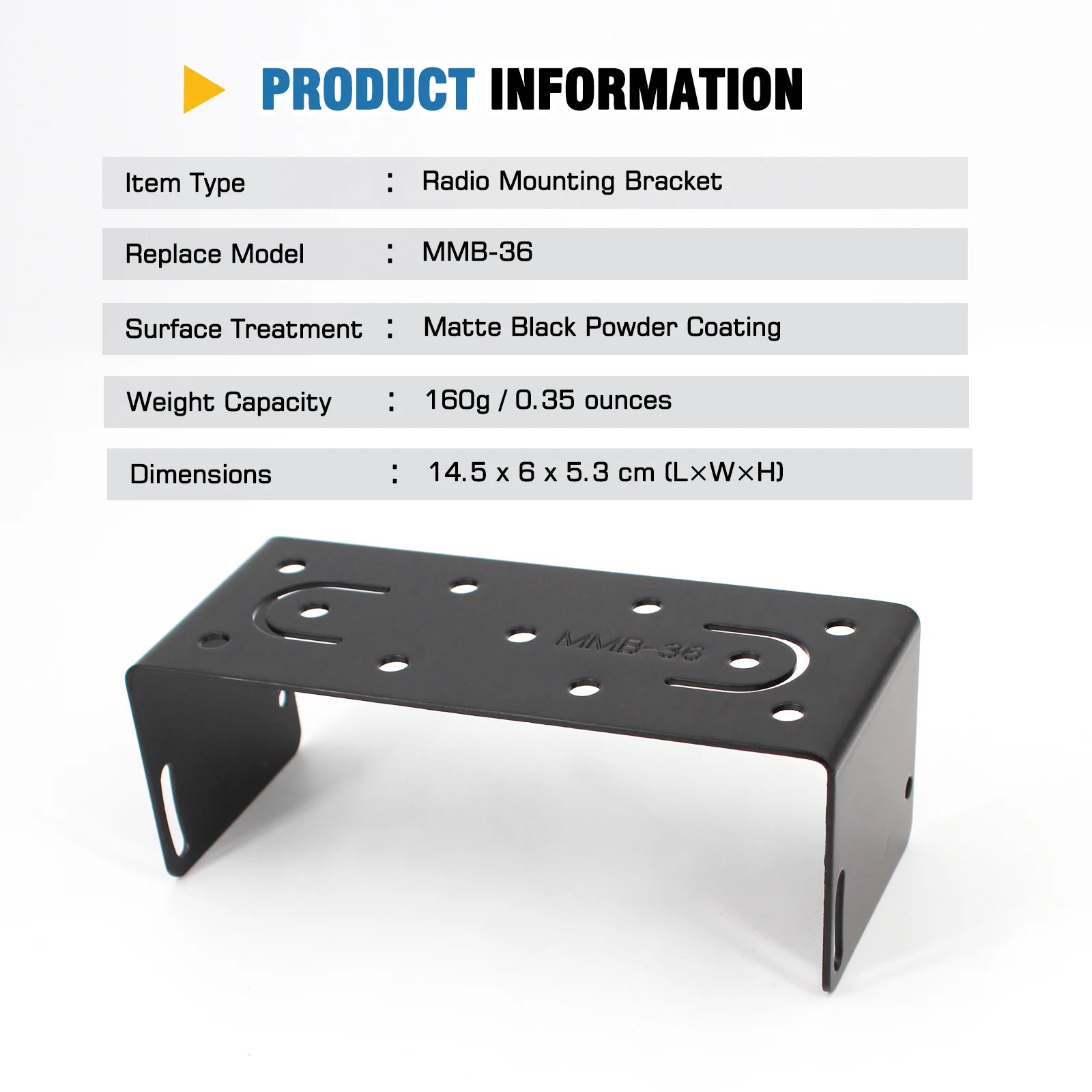 MMB-36 Mobile  Mounting Bracket for YAESU  FT-1807 FT-1802 FT-7800R FT-7900 FT8800 FT8900 FT1900 FT1907 radio