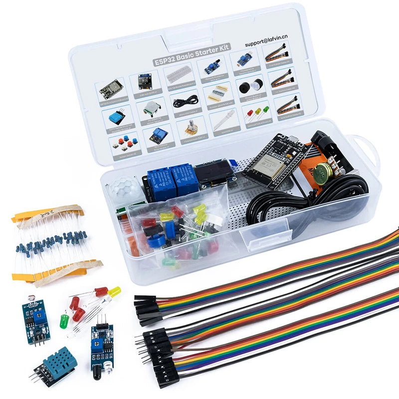 Basic Starter Kit for ESP32 ESP-32S WIFI Development Board for Arduino Project Learning Kit with Tutorials ESP32 Kit with Box