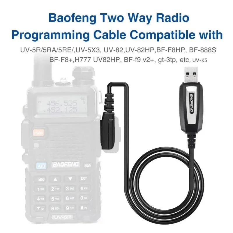 Baofeng USB Programming Cable with Driver CD for UV-5RE UV-5R Pofung UV 5R Uv5r 888S UV-82 UV-10R Two Way Radio Walkie Talkie