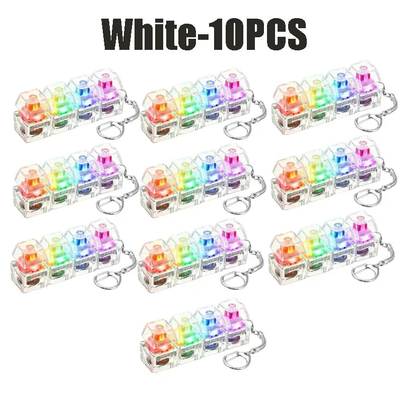 4-Button Fingertip Keyboard Keychain RGB Keyboard Fidget Toy With Lights For Stress Relief Decompression Calming