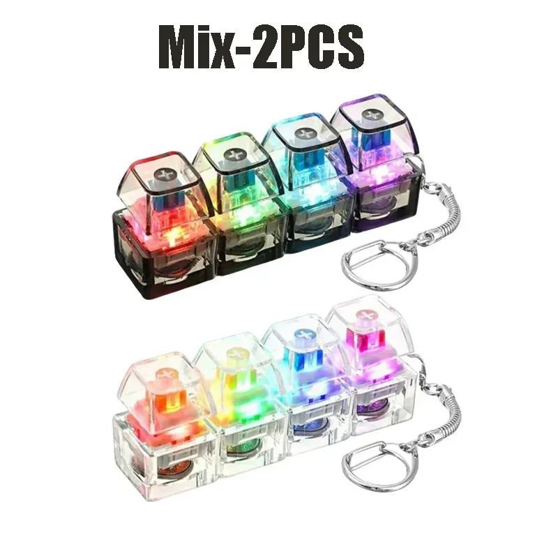 4-Button Fingertip Keyboard Keychain RGB Keyboard Fidget Toy With Lights For Stress Relief Decompression Calming