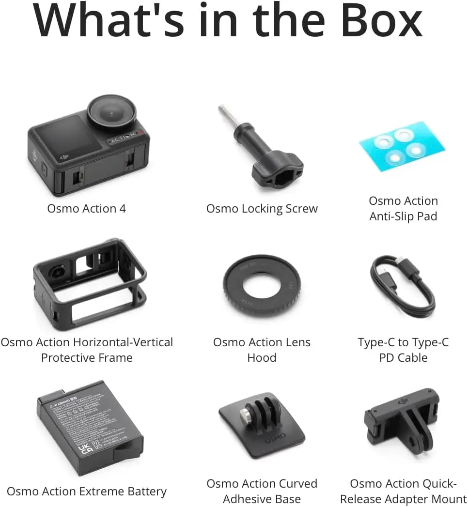 Open Box-DJI Osmo Action 4,Action 5,Action 6 Combo 8K Action Camera 1/1.1" Square Sensor Variable Aperture F/2.0-f/4.0 Rocksteady 3.0 Cold-Resistant 4hrs Battery 50GB Storage Vlogging Camera