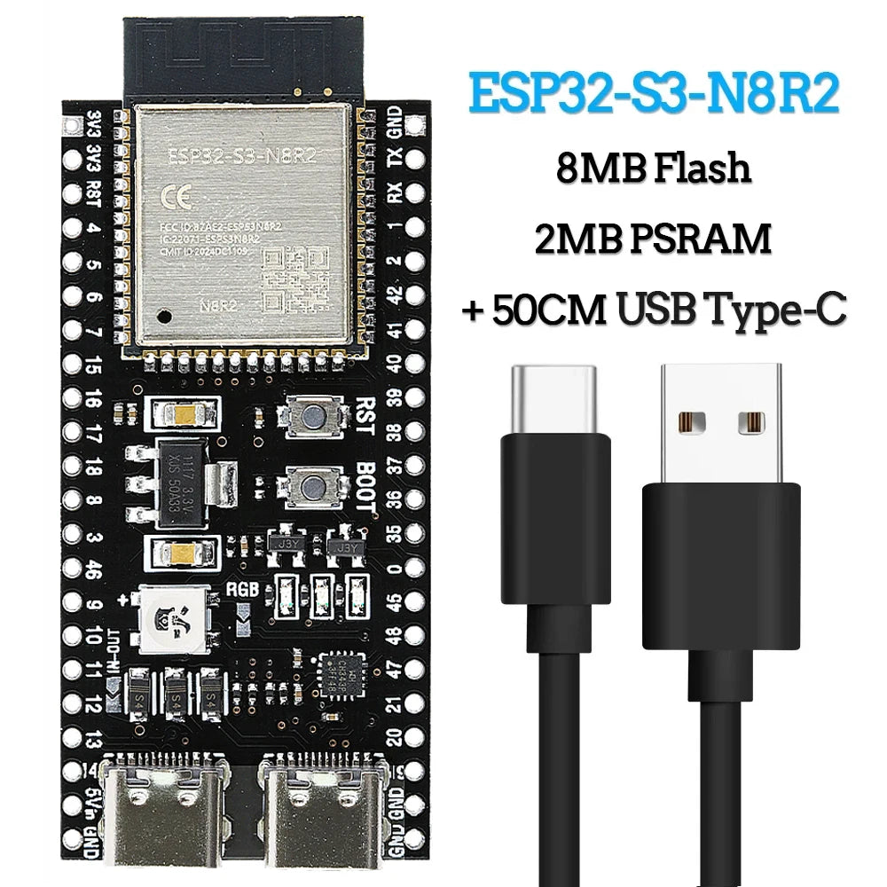 ESP32-S3 Wifi BT Module Development Board for Arduino IDE ESP32-S3 N16R8 N8R2 44Pin Type-C 16MB Flash 8M PSRAM ESP32 S3