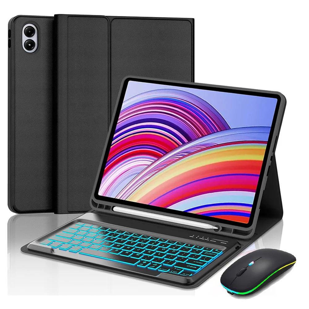 For Xiaomi Redmi Pad 2 Pro 12.1 Inch Case, Keyboard Cover for Xiaomi POCO Pad M1 12.1 inch Tablet Case With Pencil Holder