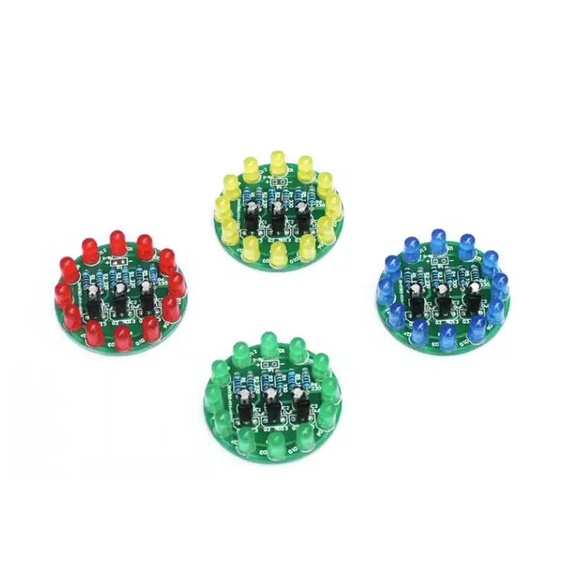 LED Round Water Lamp Production Kit Triode Sports Light Parts DIY Electronic Kit Fun Soldering Component Welding Skill Training