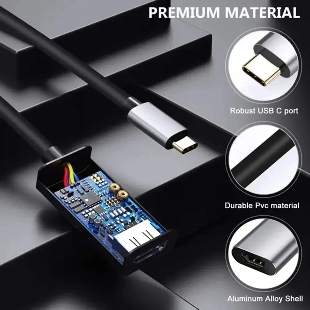 TYPE C to HDMI 8K 4K Adapter USB C USB3.1 Male to HDMI-compatible Female Converter Cable for Laptop Tablet TV MacBook