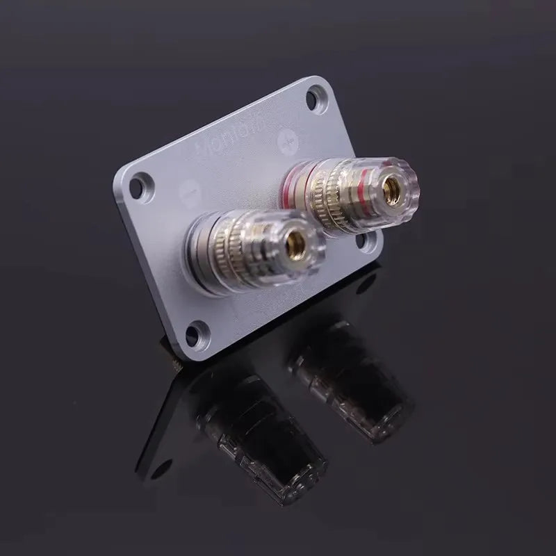 2-Way Audio Speaker Binding Post Crystal Pure Copper Wiring Terminal Box Banana Plug Connector For HiFi Amplifer DAC