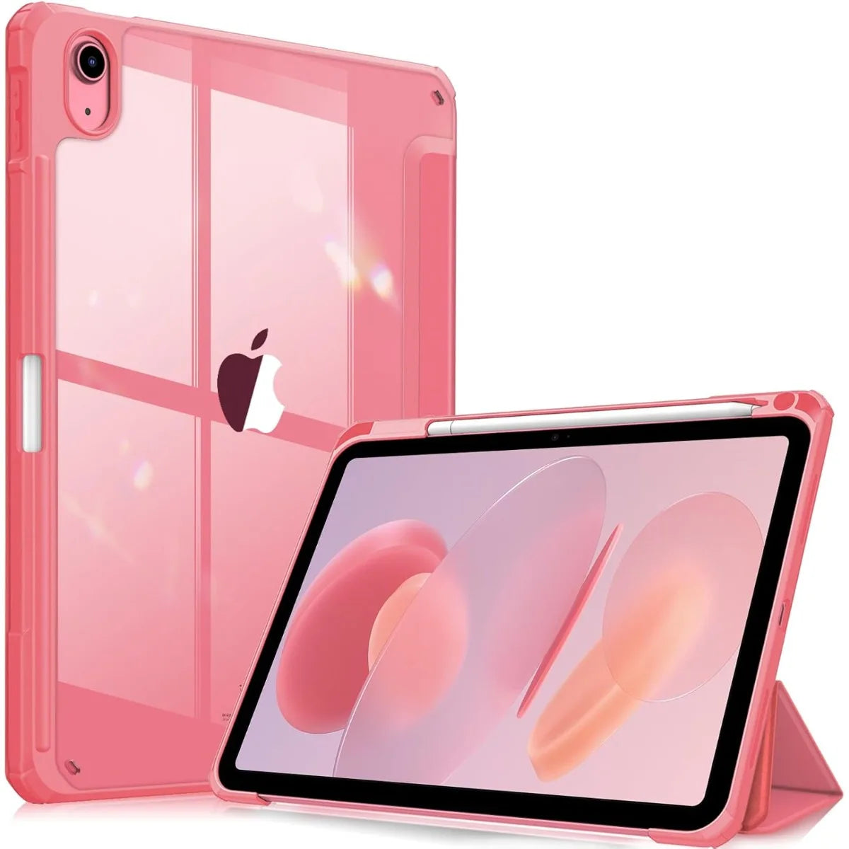 Slim Case for iPad (A16) 11 Inch (2025), iPad 10th Generation 10.9 Inch (2022) -Cover with Clear Transparent Back Shell  Pink