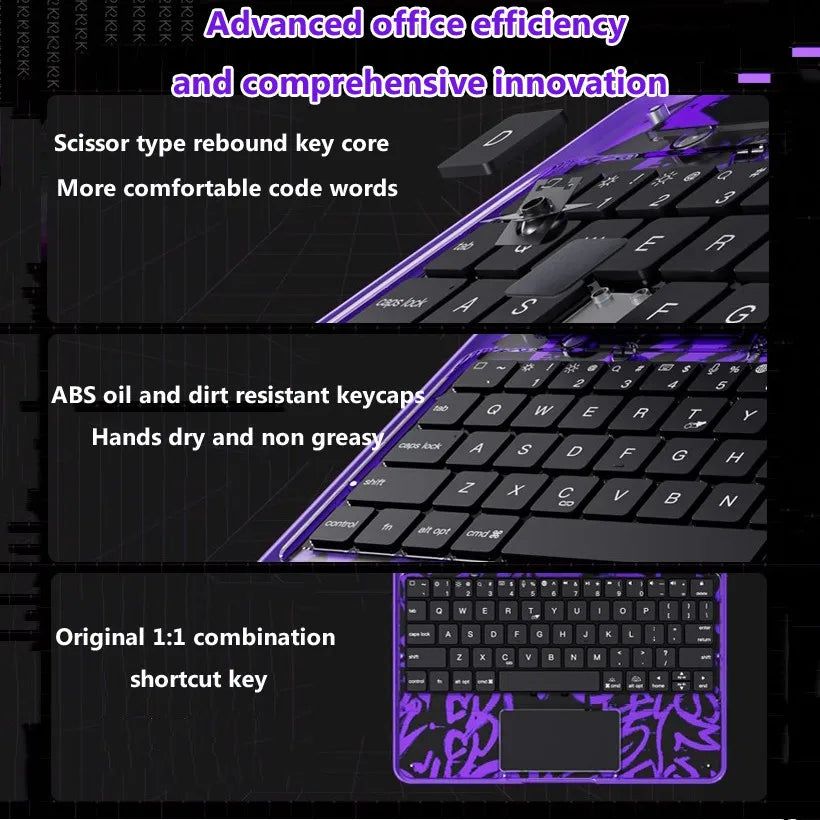 for IPad 11th Gen A16 2025 Air 11inch M3 M2 10th Gen A2696 A2757 Air 7 6 5 4 10.2 9th 8th 7th Pro 11 Hard Touchpad Keyboard Case