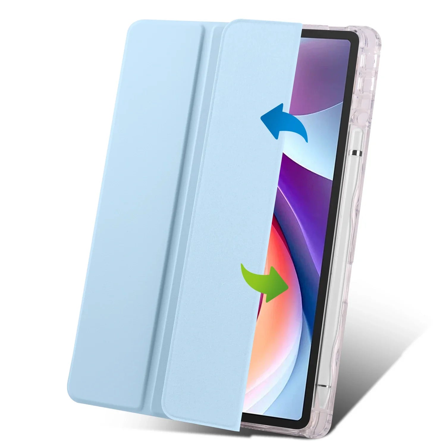 For Lenovo Idea Tab 11'' Case Tb336fu with Pen Holder Tri-Fold Stand Clear Acrylic Hard Funda For Xiaoxin Pad 2025 Tablet Cover