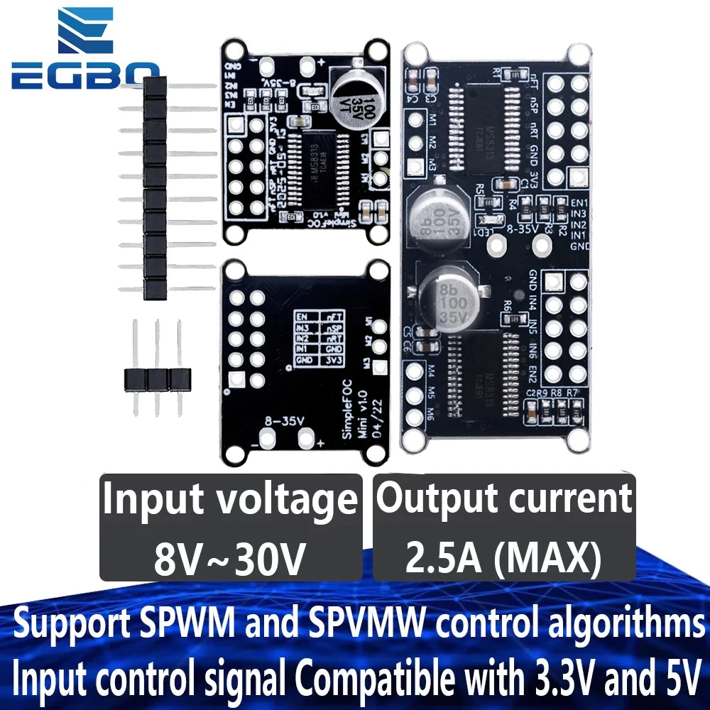 8-30V SimpleFOCMini DC brushless motor drive board FOC control driver SVPWM control algorithm