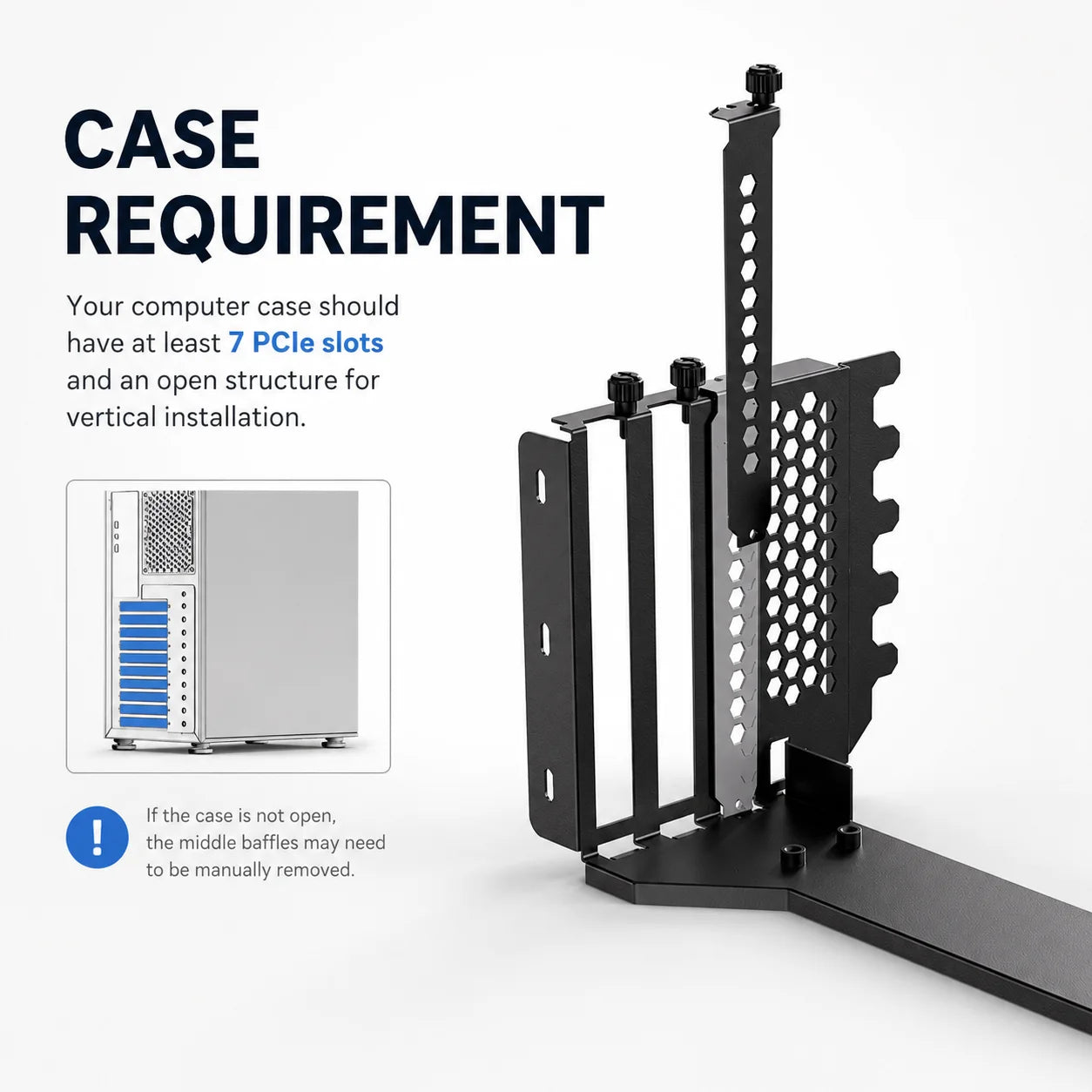 Quality Metal PCIe Graphics Card Holder for Vertical Installation Brackets