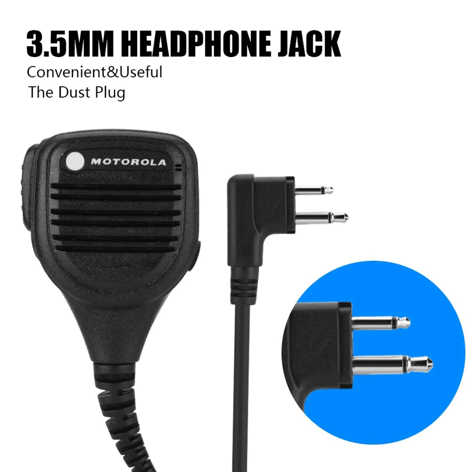 3.5mm Headphone Jack Speaker mic Walkie talkie Radio Hand Microphone with Steel Belt Clip Handheld Speaker Mic Hand Microphone