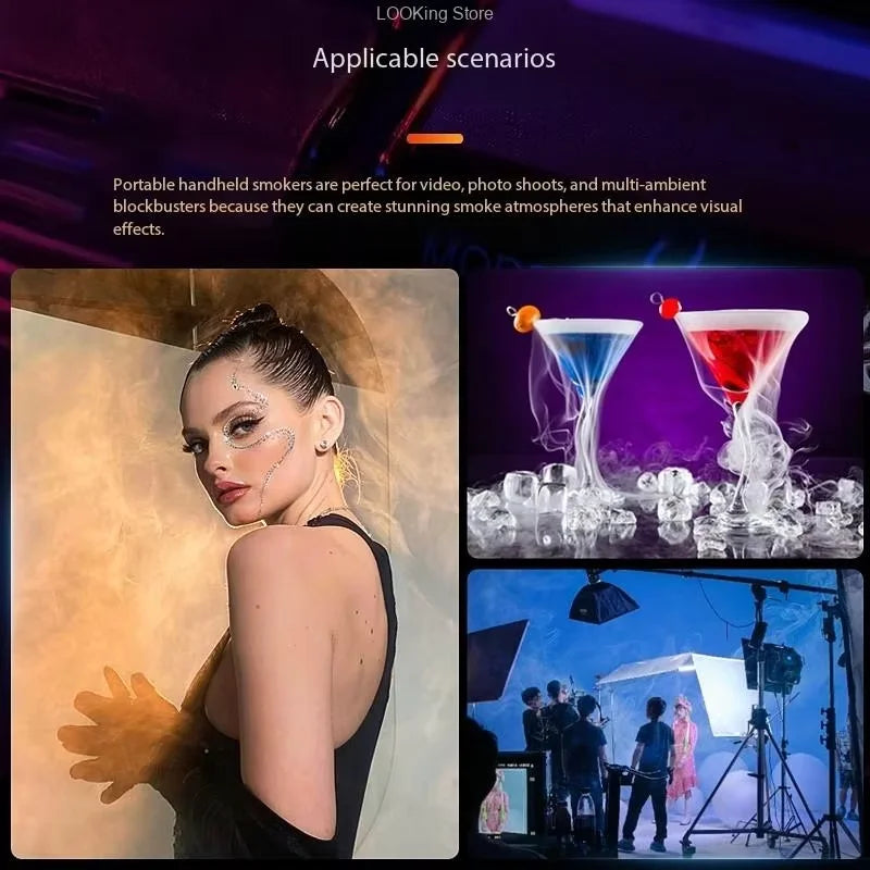 LENSGO Smoke GO 30W Handheld Fog Machine Portable Smoke Dry Ice Smoke Effect Fog Machine for Short Video