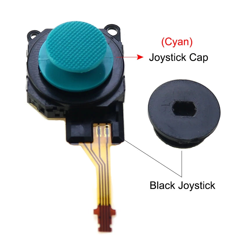 YuXi Black 3D Analog Joystick Button Sensor Module + Thumb Stick Caps For PSP 3000 PSP3000 Console