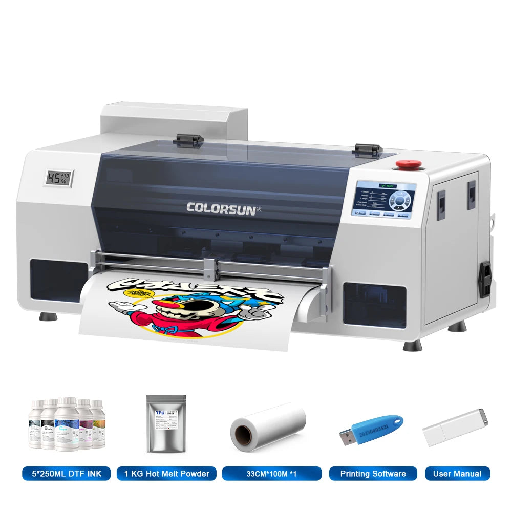 Colorsun A3 DTF Printer XP600 Impressora A3 DTF Printer Direct to FIlm Printing Machine A3 DTF Printer For T-shirt Hoodies