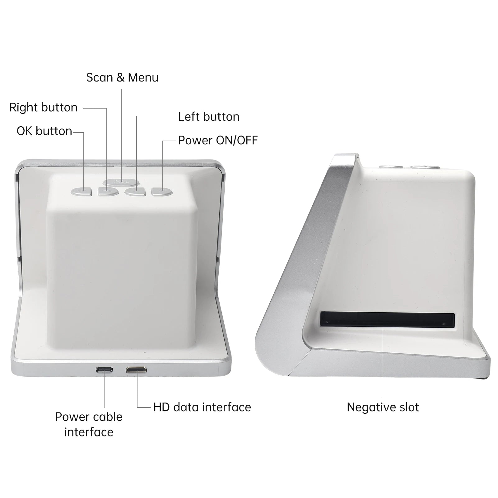 Bisofice Film and Slide Scanner 5'' LCD Screen for 135 Film/126KPK /110 Film/Super8/ Monochrome/Slide to Digital JPEG Photos