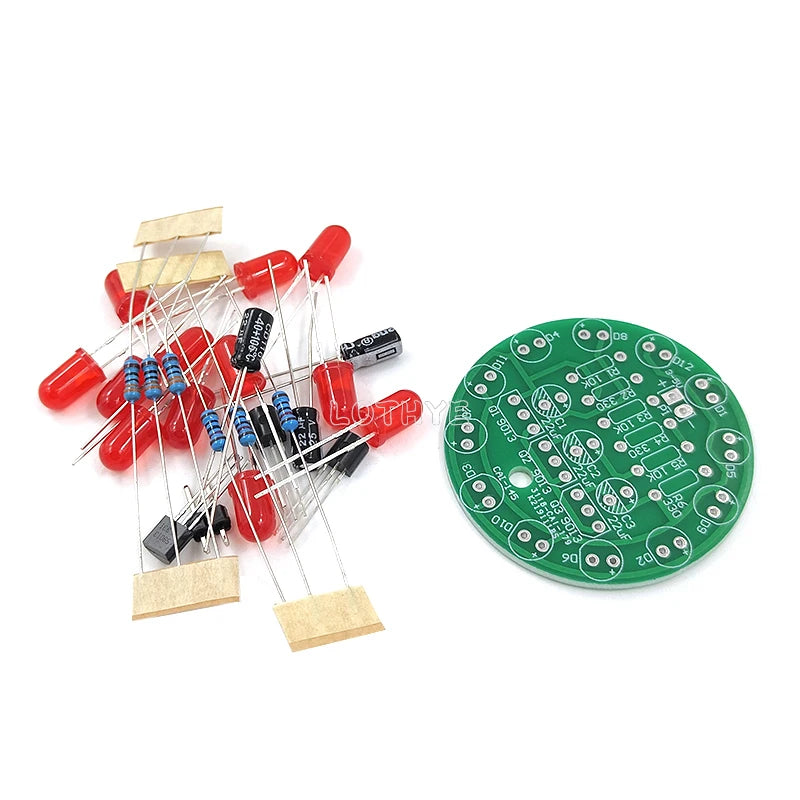 LED Round Water Lamp Production Kit Triode Sports Light Parts DIY Electronic Kit Fun Soldering Component Welding Skill Training