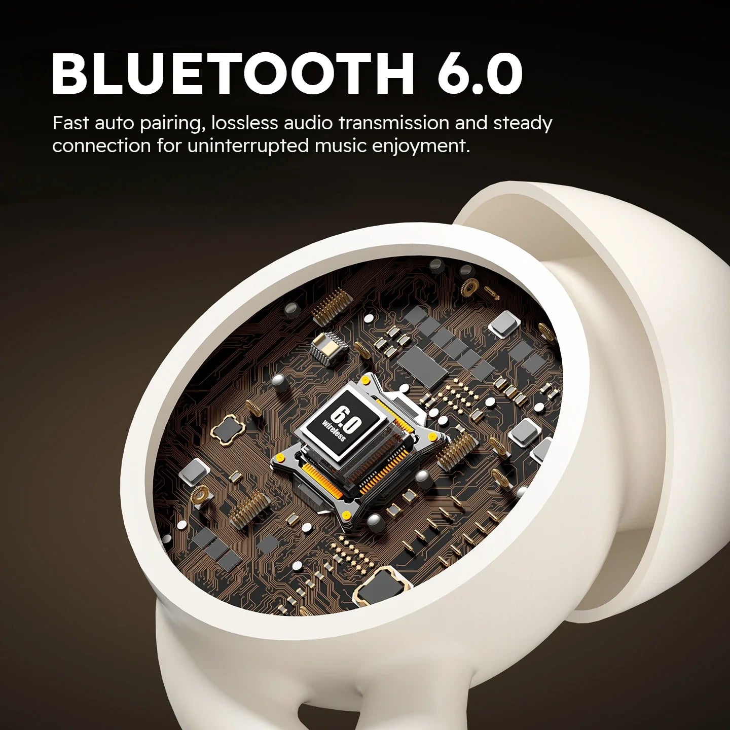 Monster A08 ANC Bluetooth 6.0 Earbuds Mini Invisible In-Ear Sports Ear Buds Active Noise Cancellation TWS Wireless Earphone