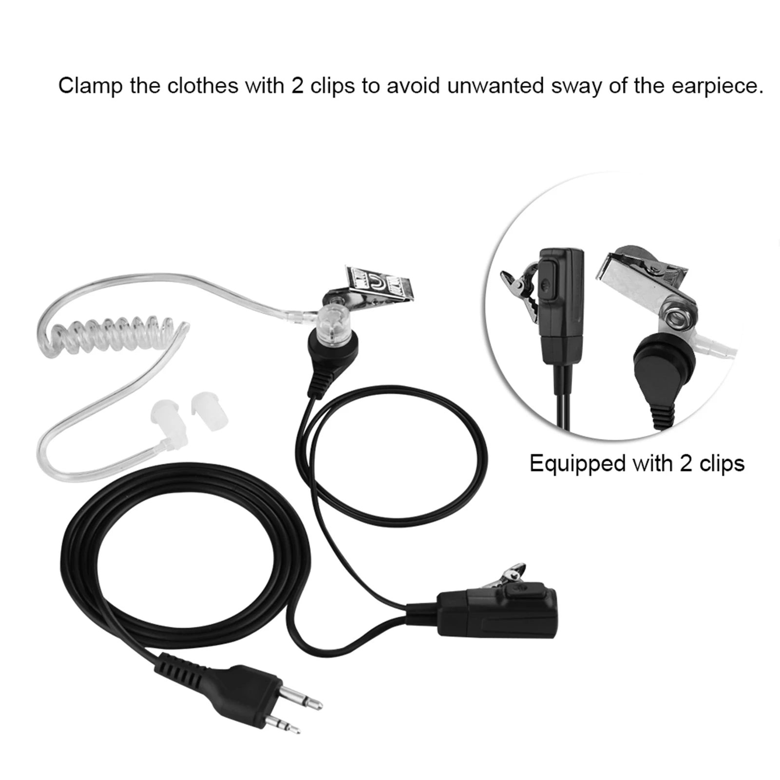 Air Transparent Tube Earbud Earpiece Heatset Mic Clear Sound for Midland Walkie Talkie Radio Headset Use Communication Accessory