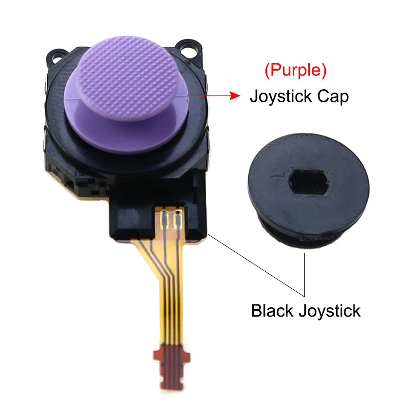 YuXi Black 3D Analog Joystick Button Sensor Module + Thumb Stick Caps For PSP 3000 PSP3000 Console
