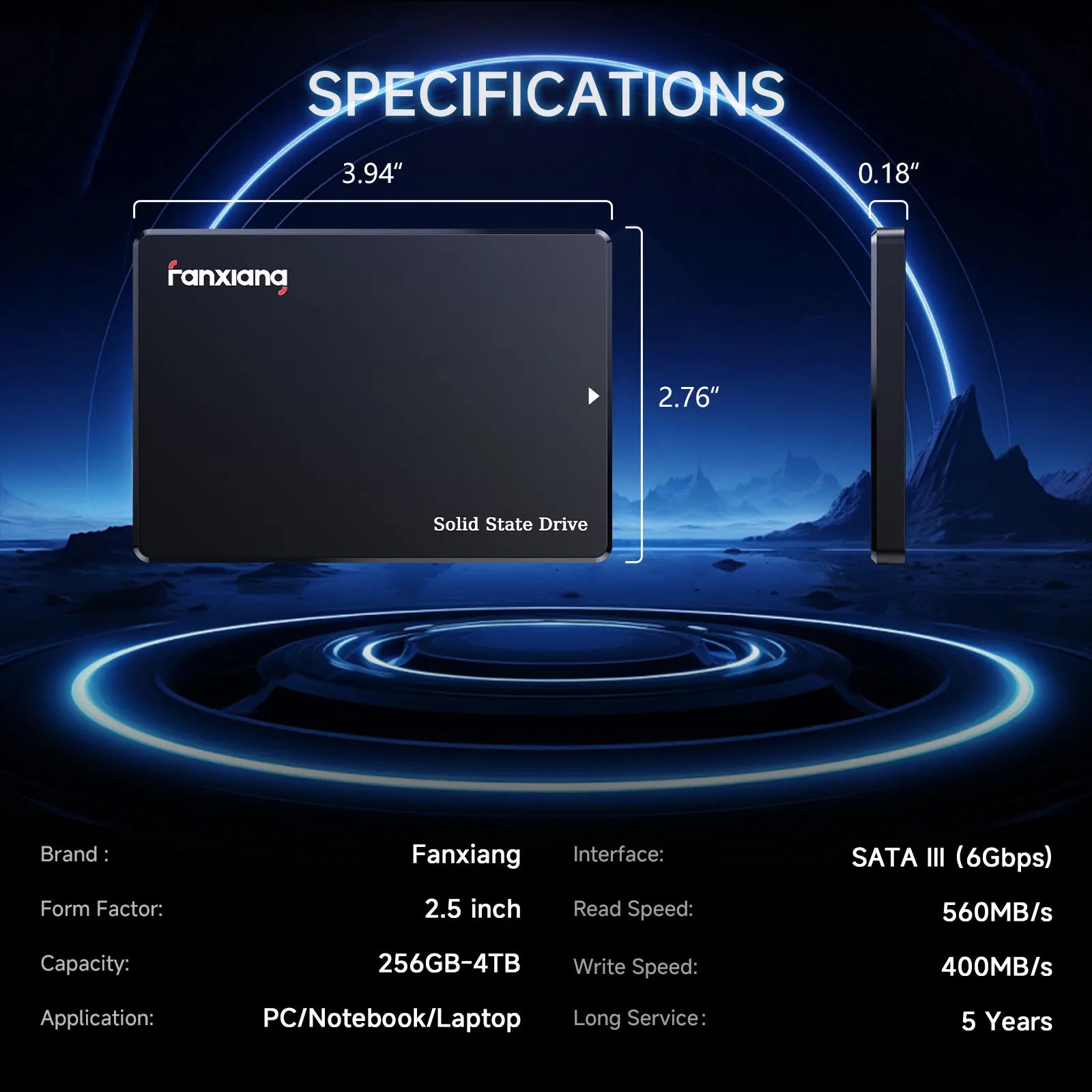 [EU/US Ship] Fanxiang S101Q 2.5 inch SATA SSD 560MB/s Internal SSD 4TB Hard Disk Internal Solid State Disk For Desktop PC Laptop