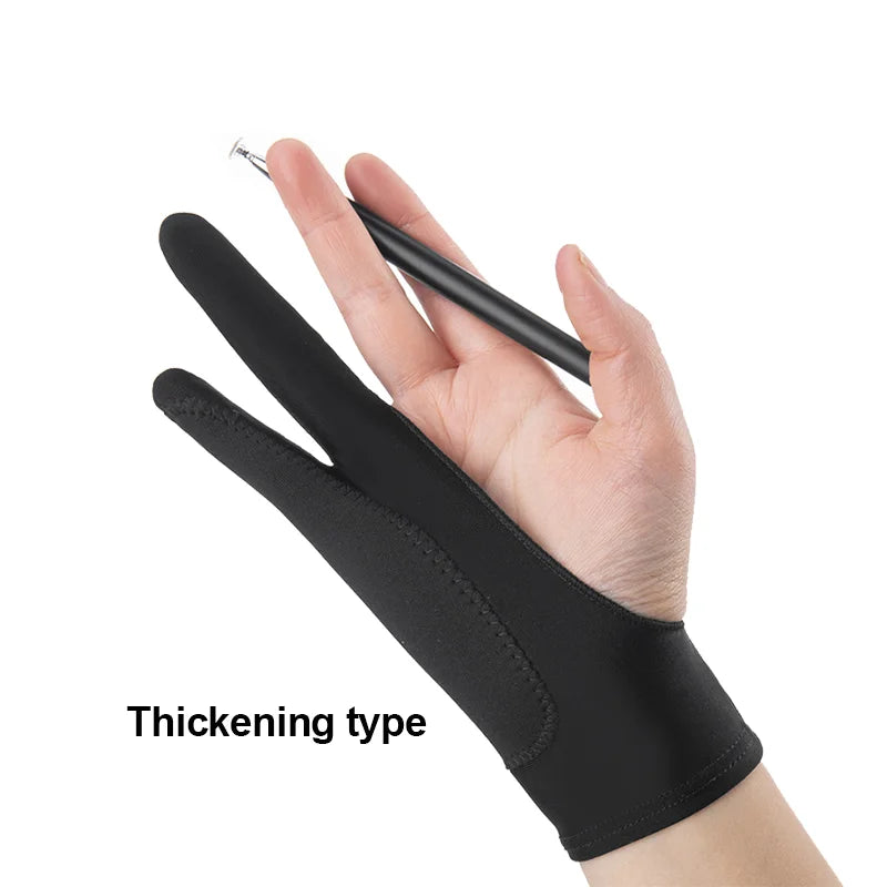 Anti-touch Painting Gloves Two-Finger Drawing Gloves for iPad Tablet Digital Board Touch Screen Oil Painting Office Art Supplies